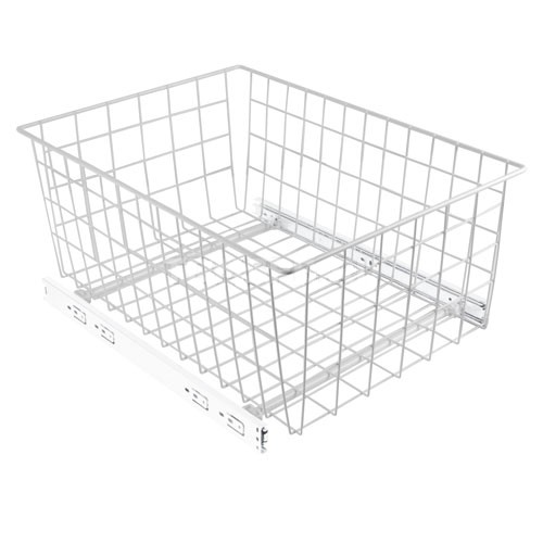 Решетчатая выдвижная емкость, 335х475х200мм, шариковые направляющие, белый
