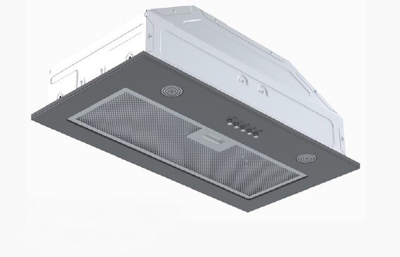 Вытяжка полновстраиваемая Skylark Grey Glass, 60см, без угольного фильтра, стекло, серый, Konigin