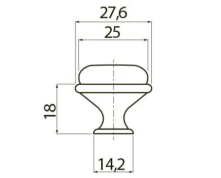 Ручка-кнопка, GP-0728, d=28мм, металл/керамика, старое золото/белый с орнаментом (роза), GTV