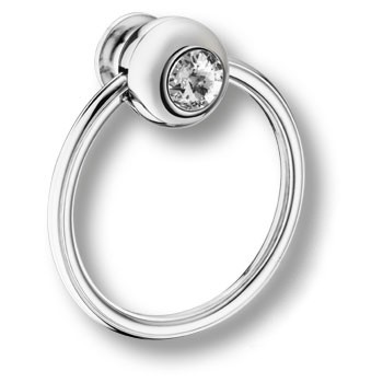 Ручка-кольцо, 07106S-12-005-2, d=70мм, металл/кристаллы, глянцевый хром