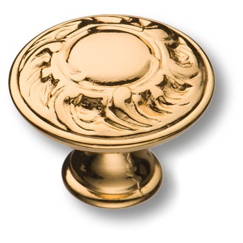 Ручка-кнопка, 15.352.01.19, d=30мм, металл, глянцевое золото 24К