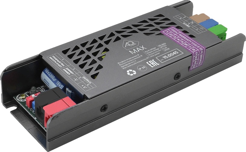 Трансформатор 300W/24V, IP20, компактный, без шнура, металлический, MAX AQ