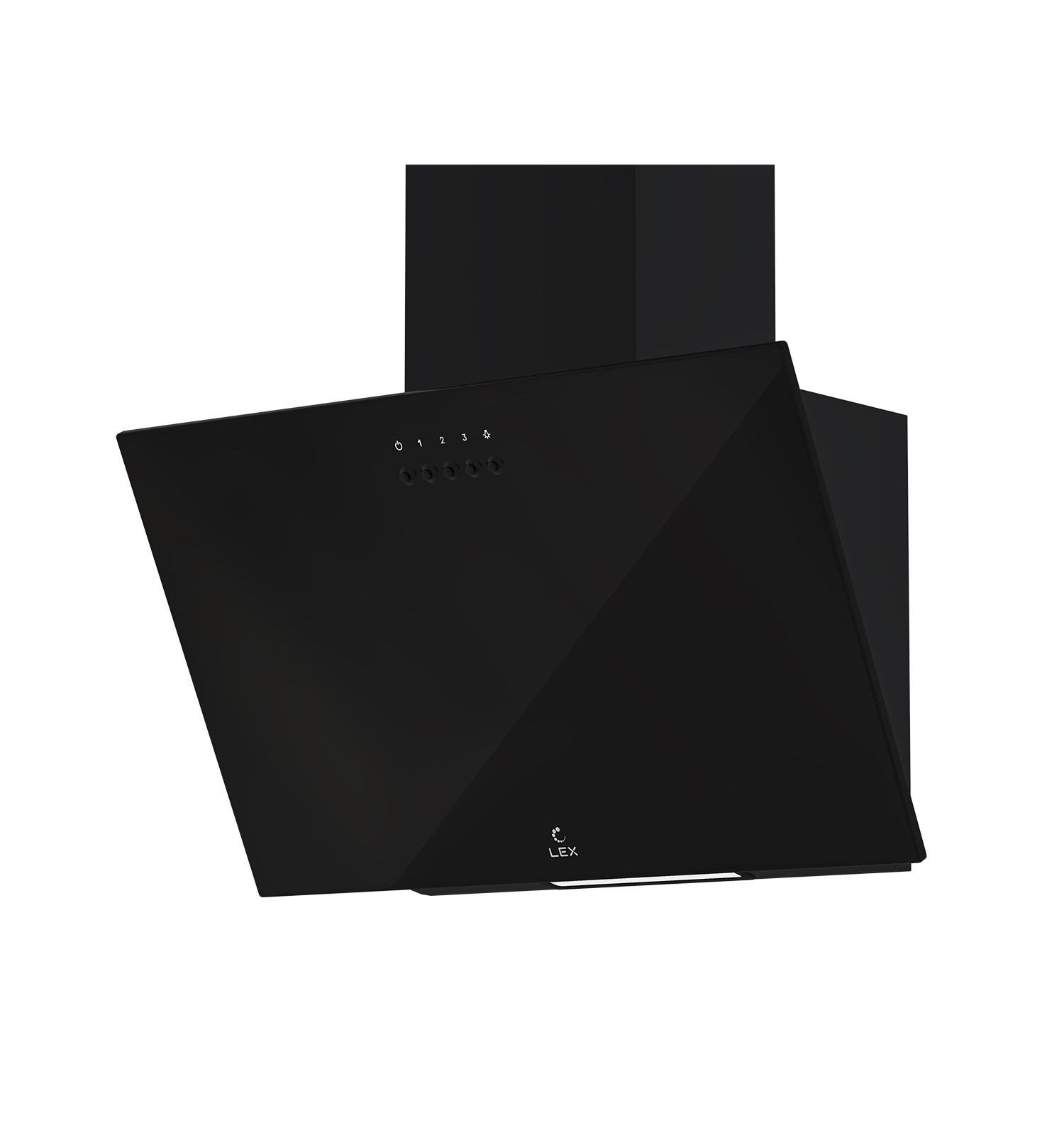 Вытяжка наклонная MOZA 450 BLACK, 45см, б/угольного фильтра, черный, Lex