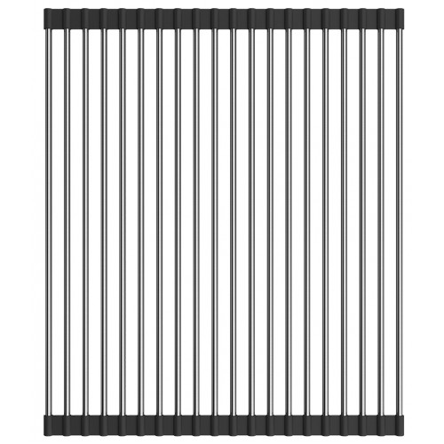 Ролл-мат для мойки с силиконом ROLL-01-IN, нержавеющая сталь/черный