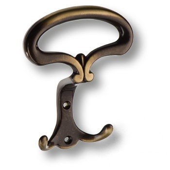 Крючок, 15.719.00.04, двухрожковый, металл, старая бронза