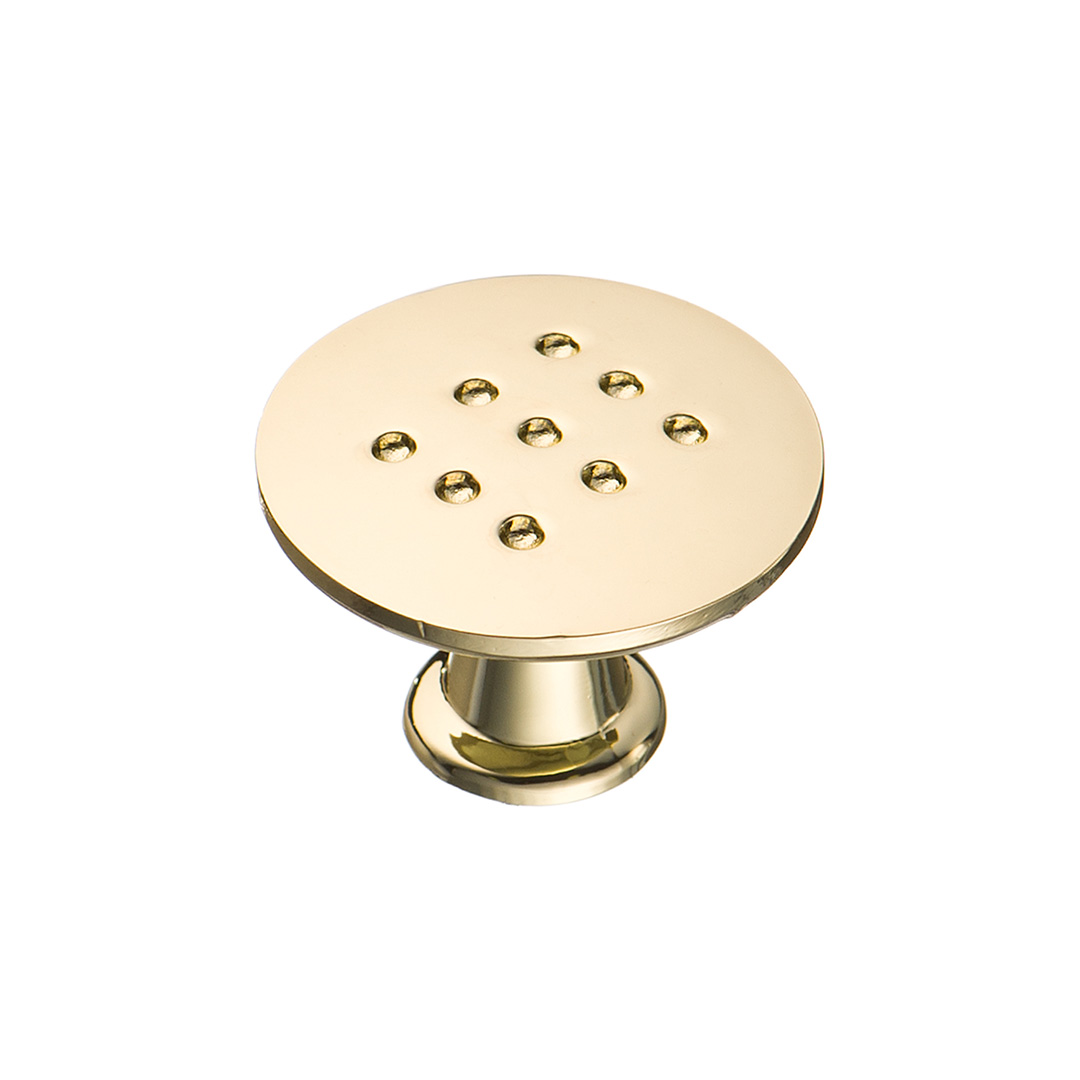 Ручка-кнопка, K-1060 OT, 28х28х20мм, металл, золото