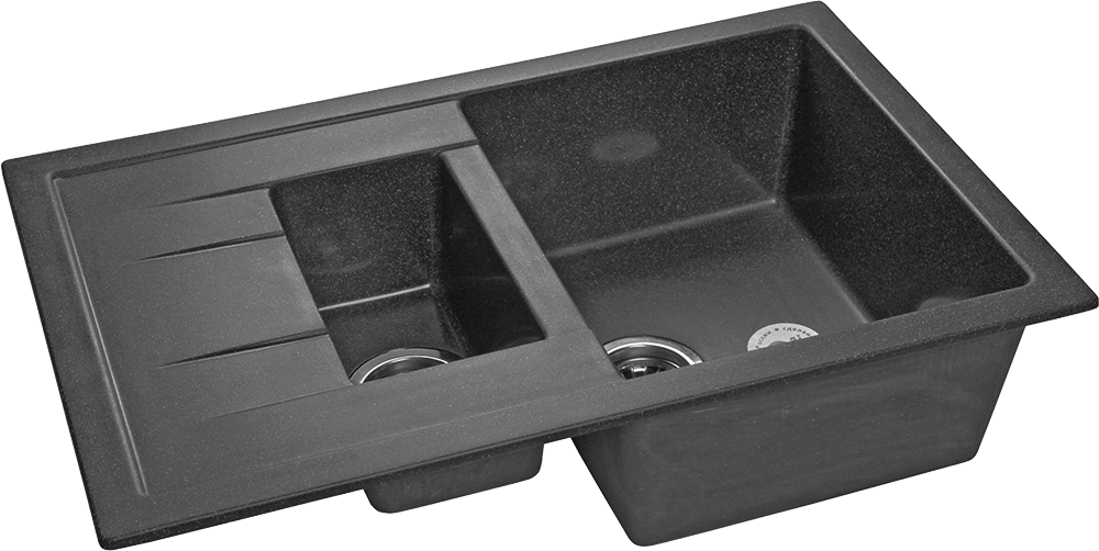 Мойка GranFest QUADRO 775KL с крылом, 765х495 мм, графит