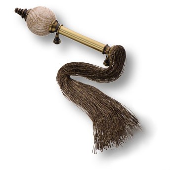 Ручка-скоба, SULTAN-41-128-BROWN-BROWN, 128мм, металл/керамика, старая бронза/коричневый