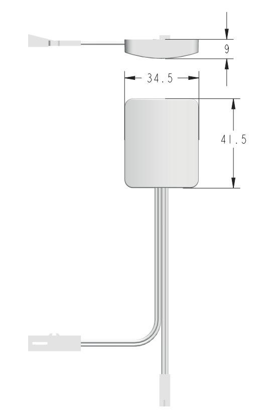 Выключатель емкостный накладной на касание через преграду ≤25мм, 12-24В/36Вт, шнур 1м, белый