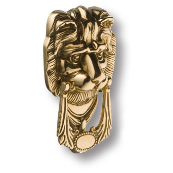 Дверной молоток "Лев", 00272, латунь, глянцевая латунь