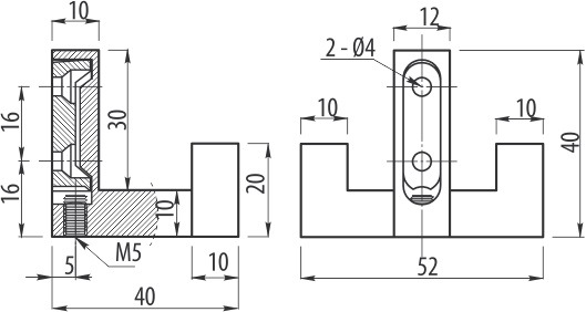 Крючок, WZ-К2202, двухрожковый, металл, черный, GTV