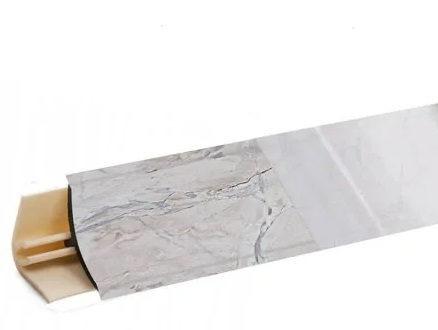 Плинтус LB-15, мрамор саламанка, L=3000мм, 13,4х13,4мм, Россия