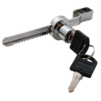 Замок для стекла "пилка", L=120/140мм, хром