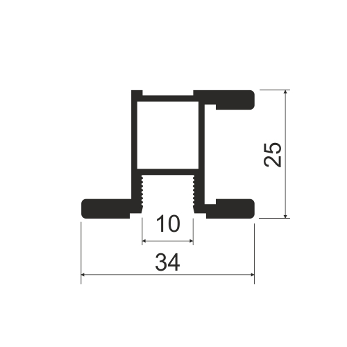 Профиль-ручка закрытая L=5400мм, титан