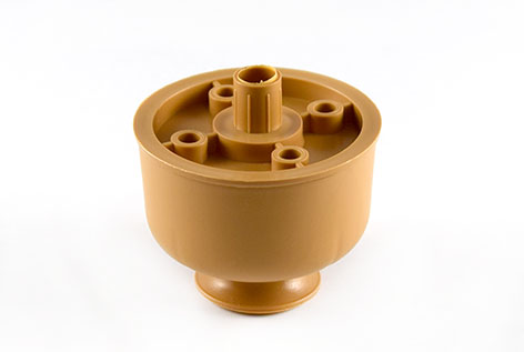 Опора регулируемая пластмассовая, Ø50мм, h=30-45мм, с пазом под отвертку, бук желтый