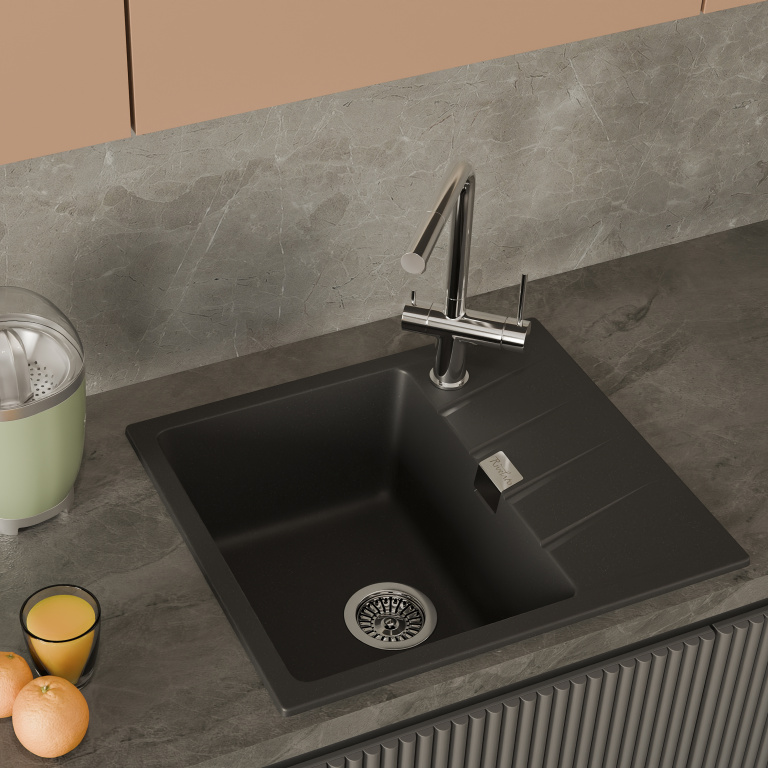 Мойка Rivelato RAUM 58, 580х500х200мм, черный