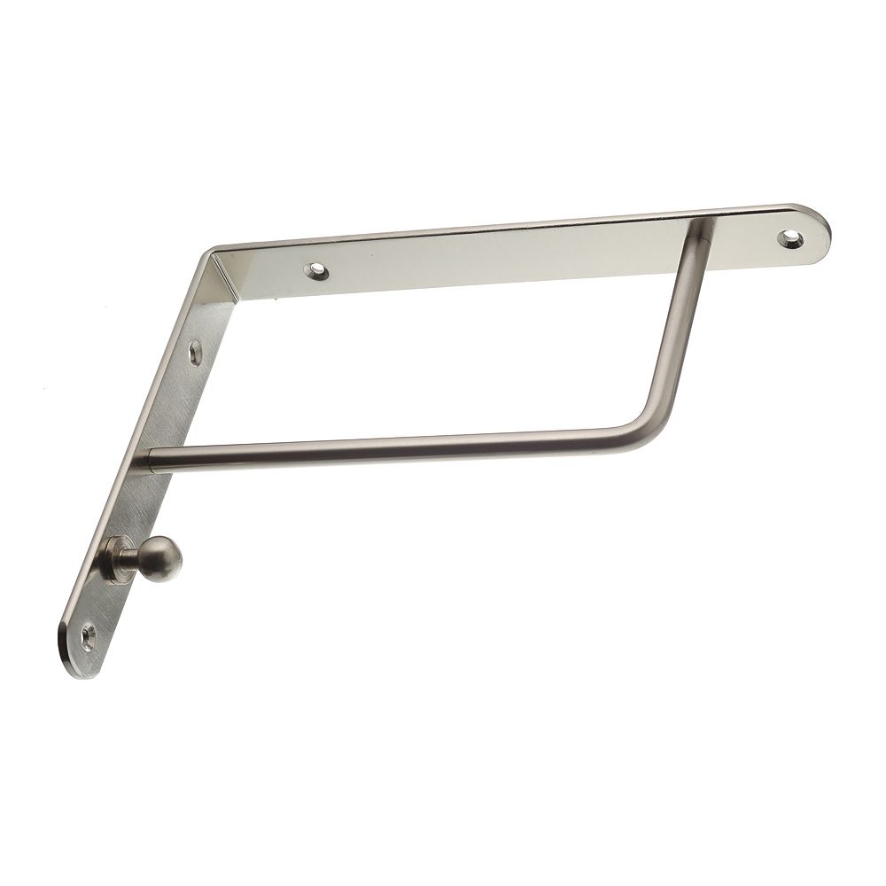 Полкодержатель стальной, укрепленный, с вешалкой, 30кг на пару, инокс, GTV