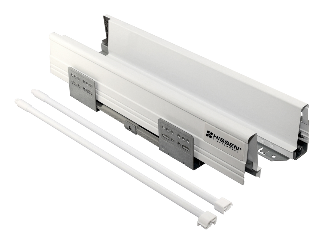 Ящик Prime Box, L=450мм, H=135мм, с 2 рейлингами, белый, HISSEN