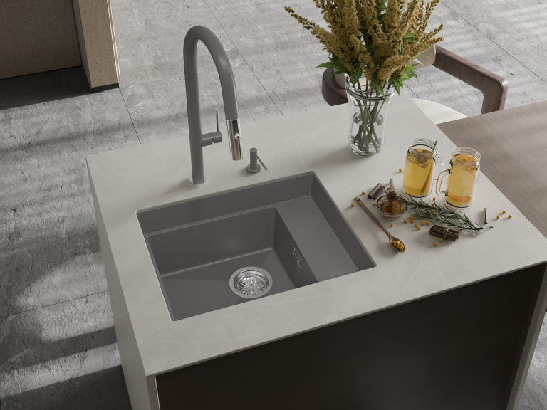 Мойка Rivelato NOBILE 544-R, 540х440х210мм, серый металлик
