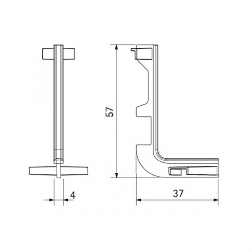 Внешний угол 90*, ПВХ, для профиль-ручки GOLA, для верхнего ящика, белый