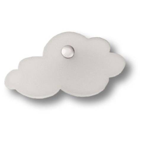 Ручка-кнопка, 3018.0066.021.183, 66х36х25мм, пластик/металл, белый, "Облако"