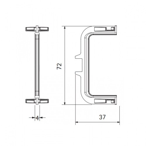 Внутренний угол 90*, ПВХ, для профиль-ручки GOLA, для среднего ящика, белый