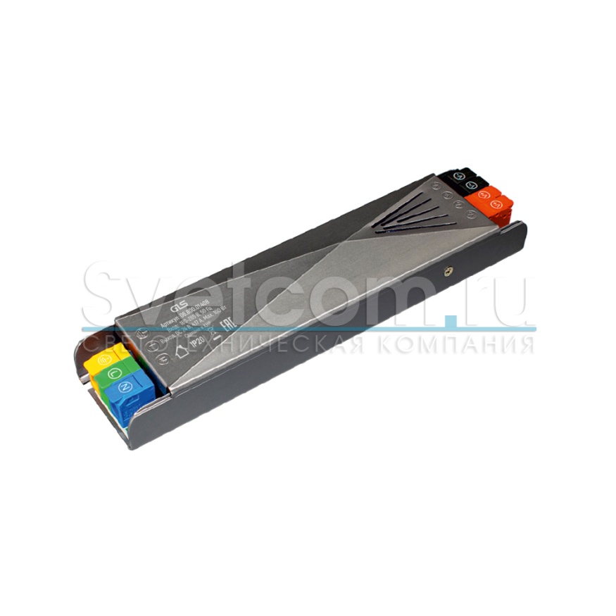 Трансформатор 150W/24V, 6A, защита от КЗ, 235х50х24мм, IP20, плоский, быстрозажим., алюминий, GLS