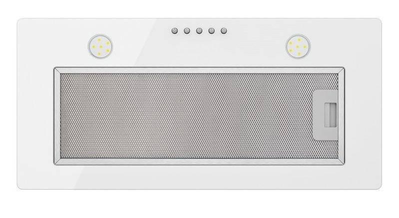 Вытяжка полновстраиваемая Skybox Glass, 60см, б/угольного фильтра, белый/белое стекло, Konigin