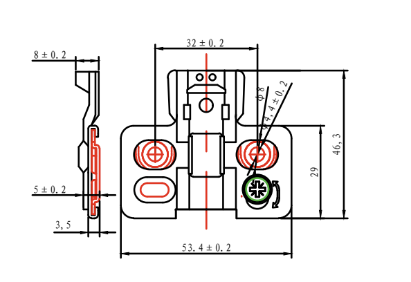 Петля полунакладная 110*, доводчик, планка 3D, 48мм, HISSEN