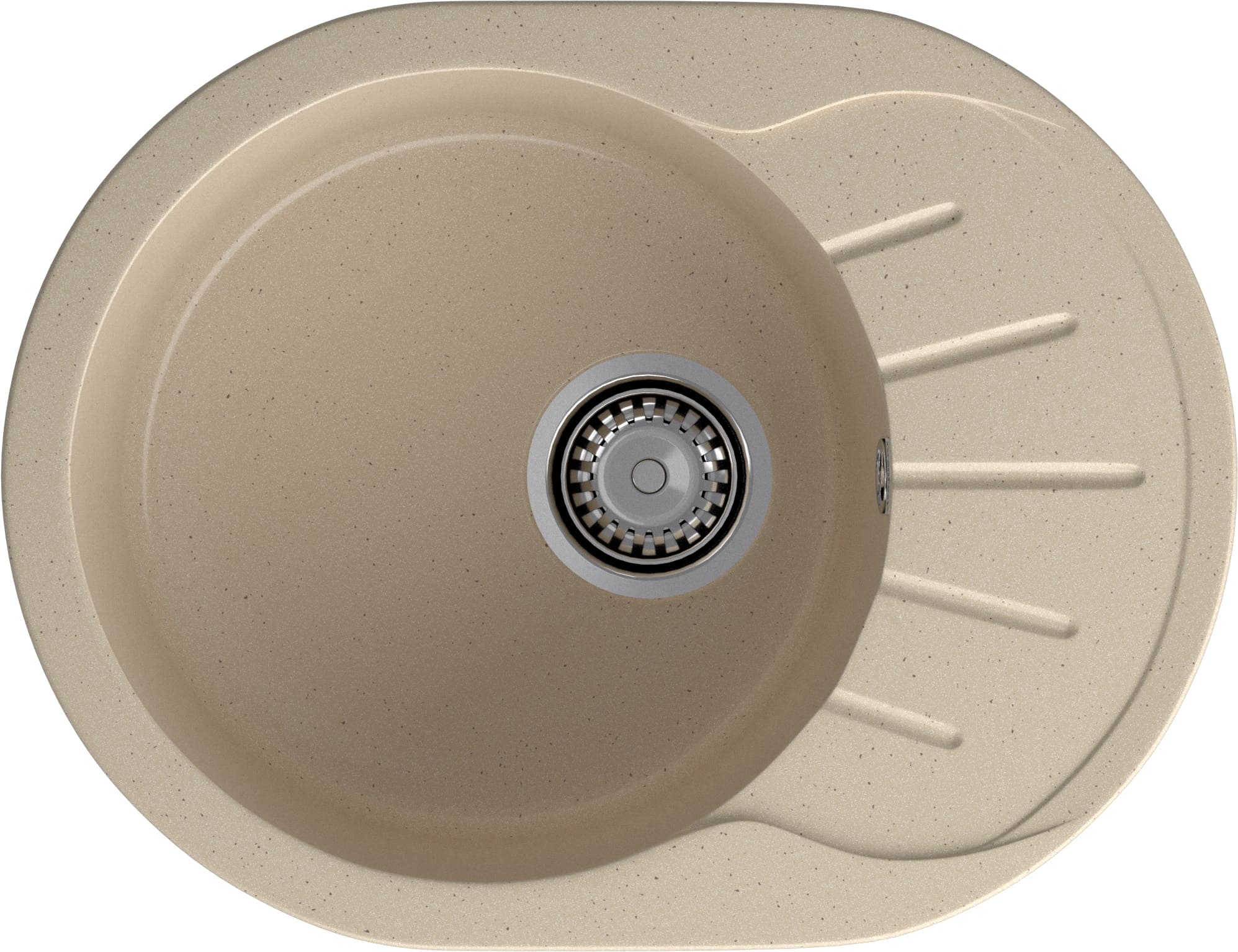 Мойка GranFest RONDO 580L с крылом, 579х445 мм, кашемир