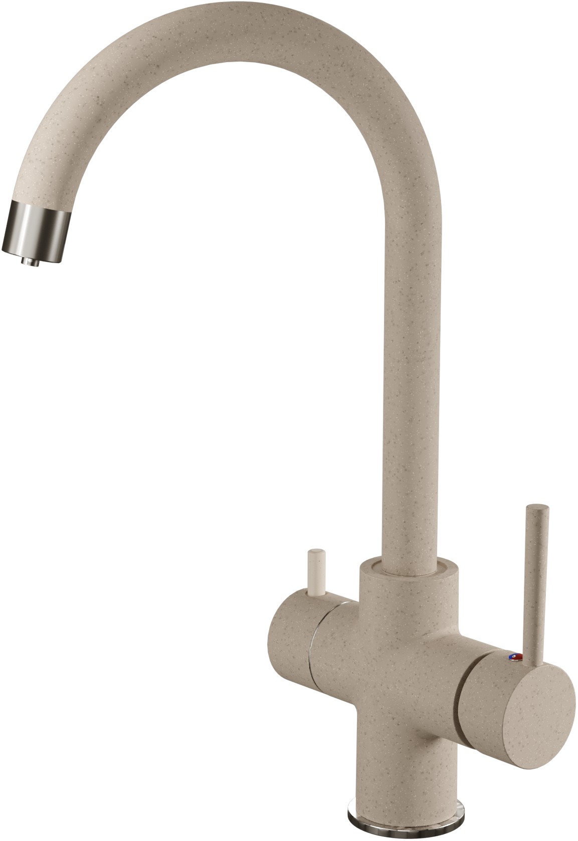 Смеситель GranFest Quarz Z-5422, с краном питьевой воды, песочный