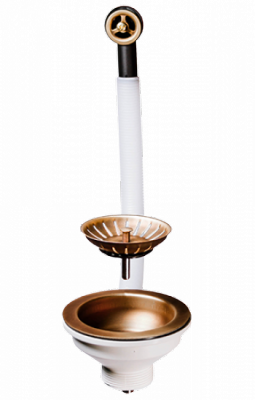 Перелив и выпуск со стоп-вентилем D-01-AB, 3 1/2", античная латунь