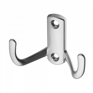 Крючок, 310.01, гладкий, двухрожковый, матовый хром, CMF