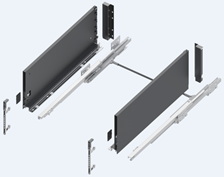 Ящик тонкостенный Push To Open 5D Nova Tech, L=450мм, H=199мм, темно-серый, HISSEN