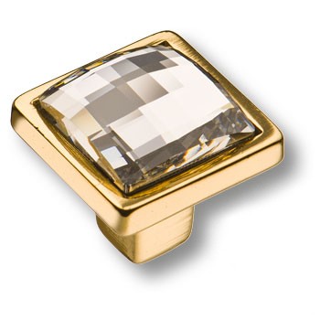 Ручка-кнопка, 15.320.00.SWA.19, 25х26х26мм, металл/кристалл Swarovski, глянцевое золото