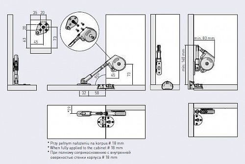 Кронштейн барный масляный MODERN LIFT P1, короткое плечо, GTV
