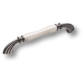 Ручка-скоба, 1905-70-160-L PEARL, 160мм, металл/керамика, графит/перламутровый