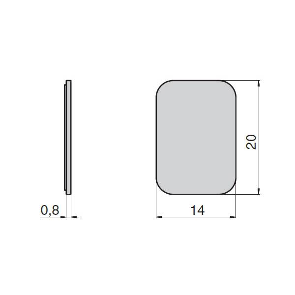 Ответная часть к толкателю самоклеющаяся, 20х14мм