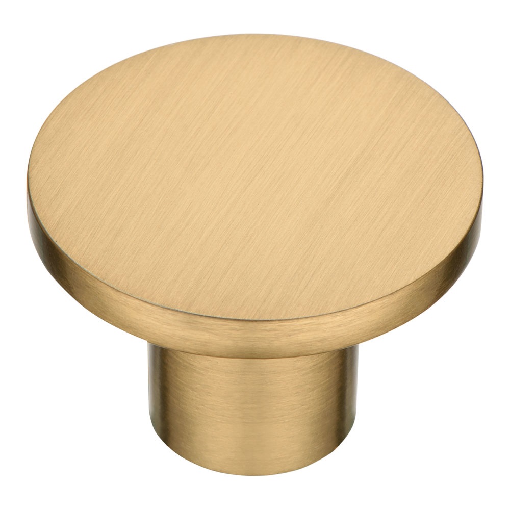 Ручка-кнопка, 34-Champagne Gold, d=25мм, металл, матовая латунь