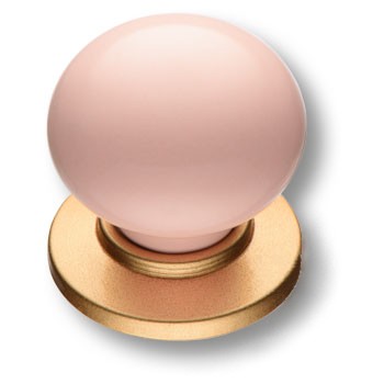 Ручка-кнопка, 3005-61 MAT-PINK, d=32мм, керамика/металл, матовый розовый/матовое золото
