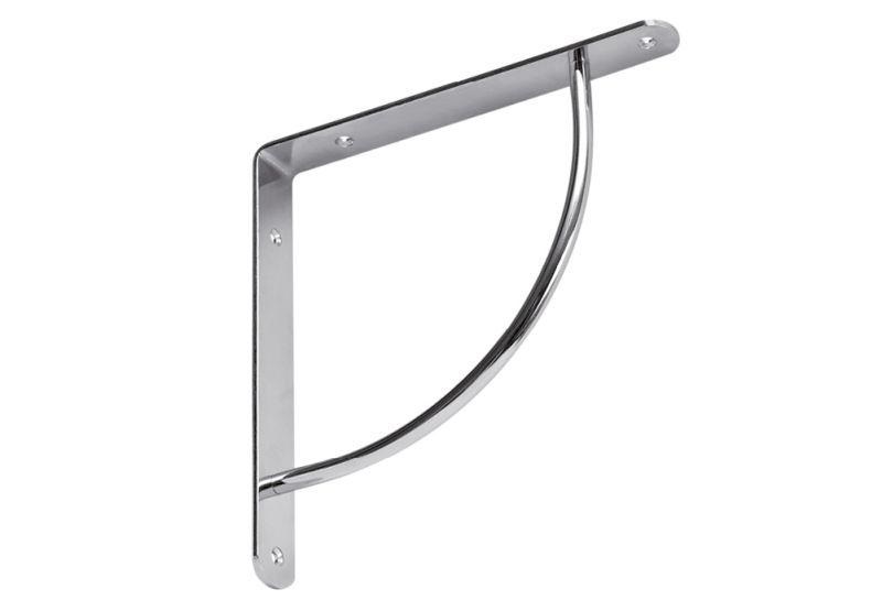 Полкодержатель стальной "Дуга", 222х222мм, матовый хром