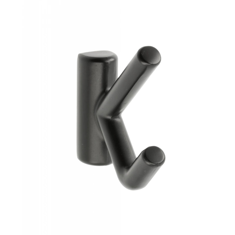 Крючок, LENS, двухрожковый, металл, черный матовый, GTV