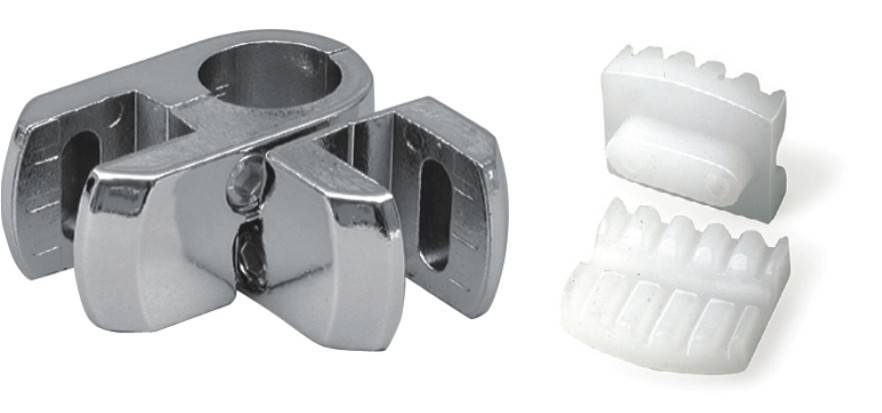 R-52+R47 Муфта поворотная для стекла и панели+4 вкладки, CMF