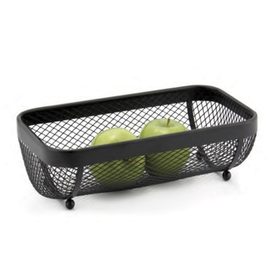 Корзина для фруктов прямоугольная, 300х160х85мм, металл, черный матовый