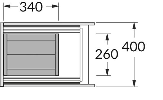 Контейнер для мусора Collector Box, 53л, 340x260x622мм, в шкаф на 400мм, металл/пластик, черный