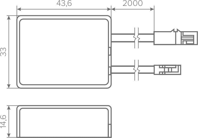 Выключатель емкостный накладной на касание через преграду ≤40мм, 12-24В/60-120Вт, шнур 2м, белый