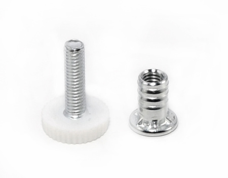 Комплект подпятника регулируемого, М6 забивная, винт+футорка, белый, CMF