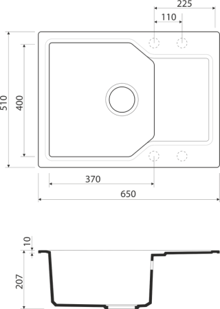 Мойка Yonaka 65-PA, Artgranit/пастила