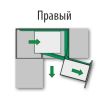 Волшебный уголок Комплект 450-600мм в угловой шкаф, 2 полки, правый, антрацит, Kessebohmer