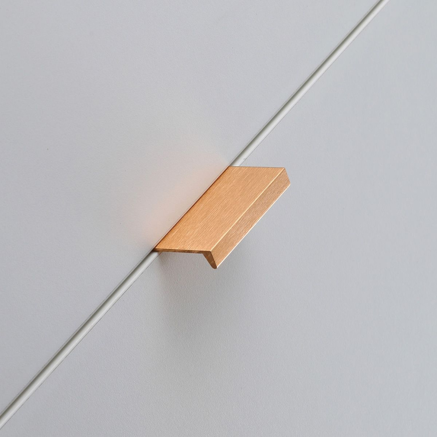 Ручка торцевая, HEXI, 32/50мм, металл, брашированное золото, GTV